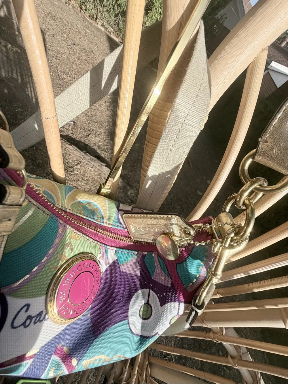 Vintage Demi Coach Poppy multicolor graffiti hobo